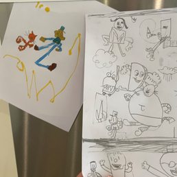 Pictures drawn by my 5 yr after a year of working with Kristine. A year earlier (at 4.5) he was drawing at the equivalent of a 2.5 year old. Pictures drawn by my 5 yr after a year of working with Kristine. A year earlier (at 4.5) he was drawing at the equivalent of a 2.5 year old.