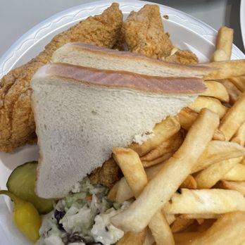 Louisiana Seafood - Catfish fillet dinner with 4 fillets, fries and coleslaw. - Seafood Near Me - Moreno Valley, California