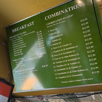 Mikasa - Menu. Breakfast. Combos. - Mexican Near Me - Walnut, California