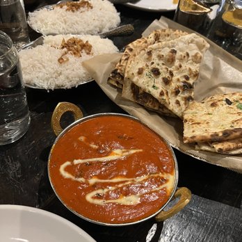 Blue India - Chicken Tikka Masala Curry, Garlic Naan and Basmati Rice - Indian Near Me - Atlanta, Georgia Blue India - Chicken Tikka Masala Curry, Garlic Naan and Basmati Rice - Indian Near Me - Atlanta, Georgia
