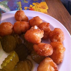 Spivey's Catfish House - Hush puppies & pickled vegetables (only cucumbers shown here)