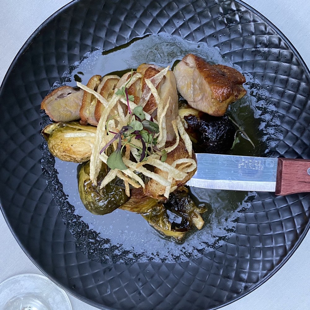 The Ranch House - Duck entree with brussel sprouts - Venues & Event Spaces Near Me - Ojai, California The Ranch House - Duck entree with brussel sprouts - Venues & Event Spaces Near Me - Ojai, California