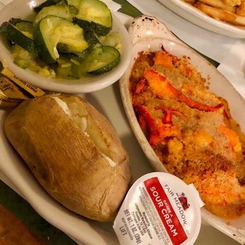 Blue Point Restaurant - Lobster Casserole w/ Zucchini & Baked Potato - Seafood Near Me - Acushnet, Massachusetts