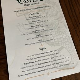 Happy Hour menu