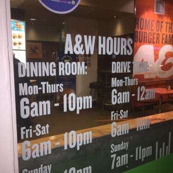 A&W - Restaurant hours~ - Fast Food Near Me - Burnaby, British Columbia