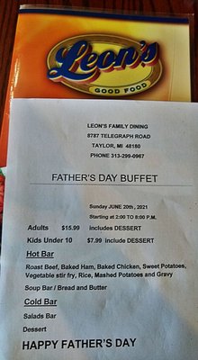 Menu photo 3 Leon's Family Dining Taylor, MI Menu photo 3 Leon's Family Dining Taylor, MI