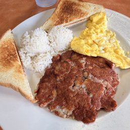 Corned beef hash and eggs.
