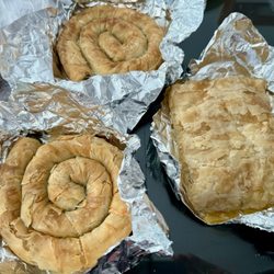 F&S Pies - Spinach Swirls and not sure on the right but it was sweet like a milk