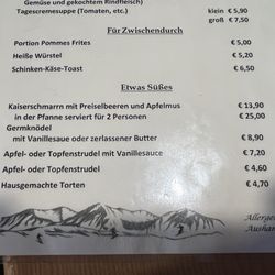 Hanglalm - Food and menu