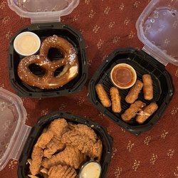 Draft's Bar & Grill - Bavarian Pretzels w/ Beer Cheese, Mozzarella Sticks w/ Marinara, Chicken Tenders and Fries w/ Honey Mustard