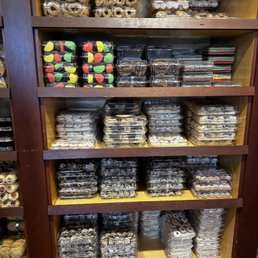 shelves of various types of baked goods