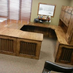 Rustic solid wood desk, made from knotty alder, aged barn tin and steel.