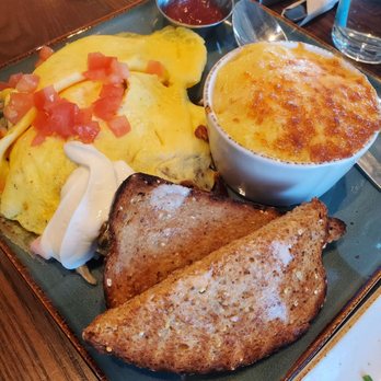 First Watch - The Works Omelet with cheese grits - Breakfast & Brunch Near Me - Chesterfield, Virginia