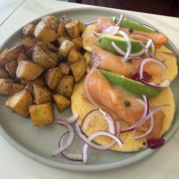 Gram Cafe & Pancakes - Smoked Salmon Pancakes - Pancakes Near Me - Irvine, California