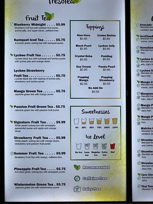 Menu photo 8 Presotea Rancho Bernardo San Diego, CA