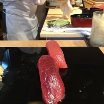 Wataru - Bluefin tuna from Spain(front) and another type of bluefin but can't remember from where.  Soooo good - Sushi Bars Near Me - Seattle, Washington
