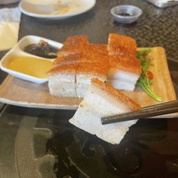 Pork belly - the perfect ratio of skin to fat to meat! Pork belly - the perfect ratio of skin to fat to meat!