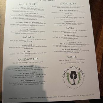 Chatter Nook Bistro - Menu - Tapas/Small Plates Near Me - Red Wing, Minnesota