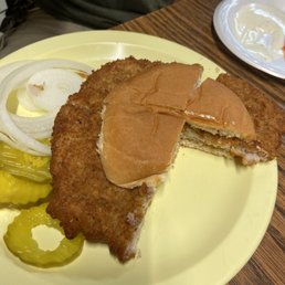 Pork tenderloin. Sorry I forgot to get pic before I shoved it in my face. So yummy.