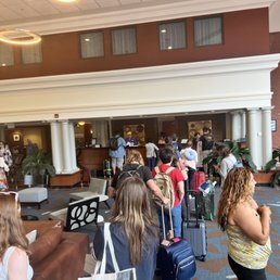 By the Front Check-in area. By the Front Check-in area.
