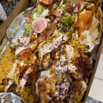 Halal kebab By Farhod - Beef plate with only the white sauce.. their bread was so good!! All for $20 - Kebab Near Me - Los Angeles, California