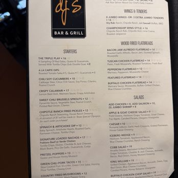 DJ's Bar and Grill  - Menu August 2026 - Sports Bars Near Me - San Antonio, Texas