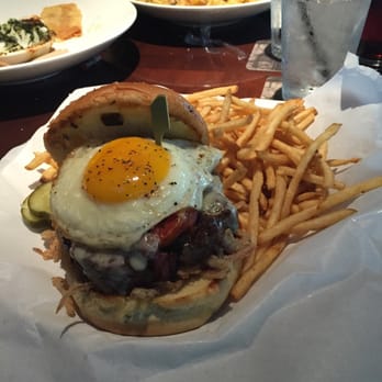 Yard House - Pastrami Benedict Burger.  What!?!?!? - New American Near Me - Orlando, Florida