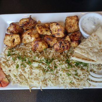 Hummus Cafe - Shish tawook chicken kabob platter - Mediterranean Near Me - Oklahoma City, Oklahoma
