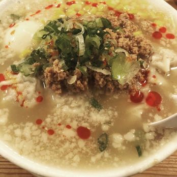 Himawari - Won Ton Ramen- add ground pork, chili oil, 6 minute egg and corn. Firm noodles underneath. - Ramen Near Me - San Mateo, California Himawari - Won Ton Ramen- add ground pork, chili oil, 6 minute egg and corn. Firm noodles underneath. - Ramen Near Me - San Mateo, California