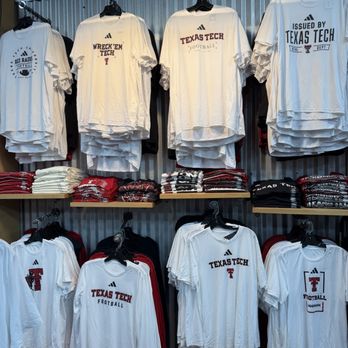 Red Raider Outfitter- Broadway - Most of these shirts were available in white, red, & black - Accessories Near Me - Lubbock, Texas Red Raider Outfitter- Broadway - Most of these shirts were available in white, red, & black - Accessories Near Me - Lubbock, Texas