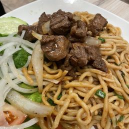 Shaken beef with garlic noodles Shaken beef with garlic noodles