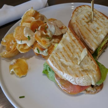 Weights + Measures - BLT with blue chips on side - Bars Near Me - Houston, Texas Weights + Measures - BLT with blue chips on side - Bars Near Me - Houston, Texas