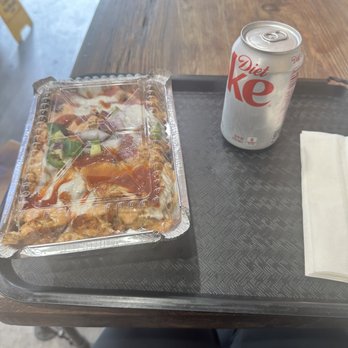 Zabiha Burger & Fries - loaded fries and a diet coke - Burgers Near Me - Flushing, New York Zabiha Burger & Fries - loaded fries and a diet coke - Burgers Near Me - Flushing, New York