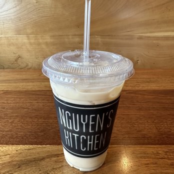 Nguyen's Kitchen - Green Milk Tea with 90% ice - Vietnamese Near Me - Orange, California
