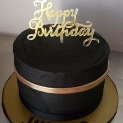Just Cake It Custom Desserts - Masculine Black and Gold Birthday Cake