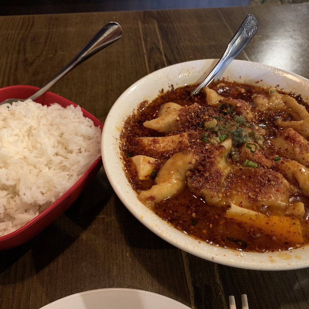 Grand Szechuan - Water-boiled Fish Fillet & Tofu in Szechuan Chili Broth (also had some cabbage) - Szechuan Near Me - Bloomington, Minnesota