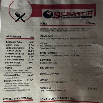 Scratch Billiards Bar & Grill - Menu - Pool Halls Near Me - La Mirada, California Scratch Billiards Bar & Grill - Menu - Pool Halls Near Me - La Mirada, California