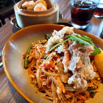 Fat Noodle - Today's special, chicken pad Thai topped with soft shell crab. - Restaurants Near Me - Brisbane, QLD