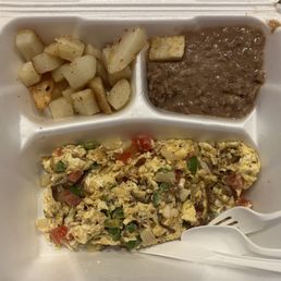 Machacado Plate delightfully zingy with peppers, comes with potato, beans, and your choice of tortilla. 09OCT24 Machacado Plate delightfully zingy with peppers, comes with potato, beans, and your choice of tortilla. 09OCT24