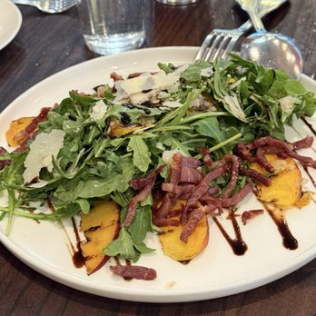 Gusto Handcrafted Pasta & Pizza - (Seasonal) Peach Salad - Pasta Shops Near Me - Seaside, California Gusto Handcrafted Pasta & Pizza - (Seasonal) Peach Salad - Pasta Shops Near Me - Seaside, California