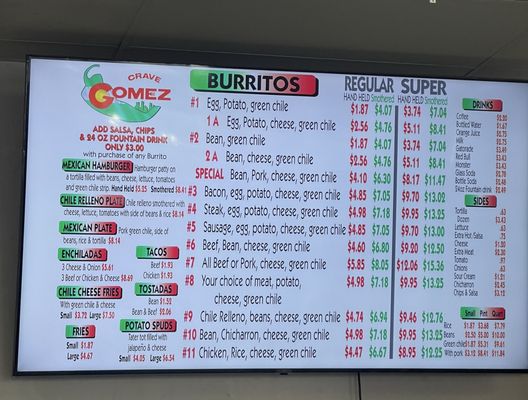 Menu photo 2 Gomez Burritos Denver, CO
