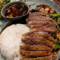 Asia House Stadtkeller - Nr. 18 : gegrillte Ente, Reis, pikante Soße