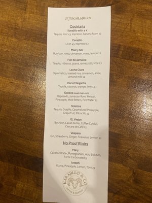 Menu photo 7 Karajillo & Co Reno, NV