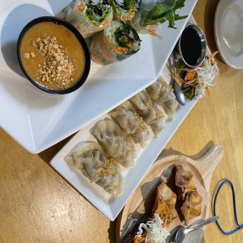 Thai Cosmic Kitchen - Apps! Fresh rolls, steamed pork dumplings, and crab Rangoon. - Thai Near Me - Homer, Alaska