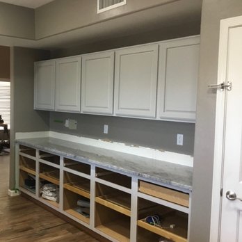 Deluxe Granite - Just had the cabinets repainted a light gray and this granite looks great with them! - Countertop Installation Near Me - Tucson, Arizona