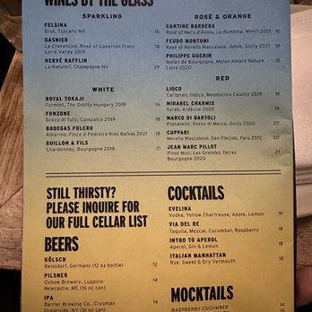 Charlie Bird - wine/cocktail menu - Italian Near Me - New York, New York Charlie Bird - wine/cocktail menu - Italian Near Me - New York, New York