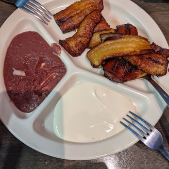 La Cuscatleca Pupuseria & Restaurant - Beans, fried sweet plantains and cream, which I forget to tell them to leave out. - Salvadoran Near Me - Des Moines, Iowa La Cuscatleca Pupuseria & Restaurant - Beans, fried sweet plantains and cream, which I forget to tell them to leave out. - Salvadoran Near Me - Des Moines, Iowa