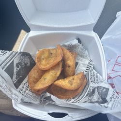 This was a blow my mind surprise. Mini bacalaitos. COD fritters bites.
