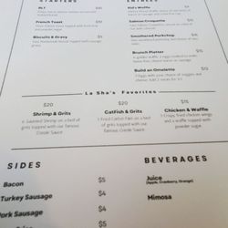 Cafe de LaSha - Brunch Menu