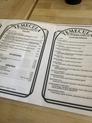 Menu photo 1 Temecula Pizza Company Temecula, CA Menu photo 1 Temecula Pizza Company Temecula, CA